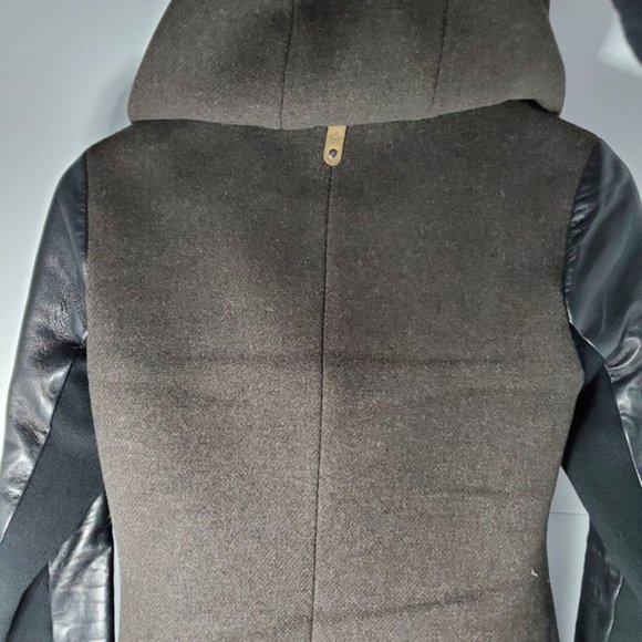 Mackage Odilia brown wool leather sleeves coat. Size XS - Picture 6 of 10